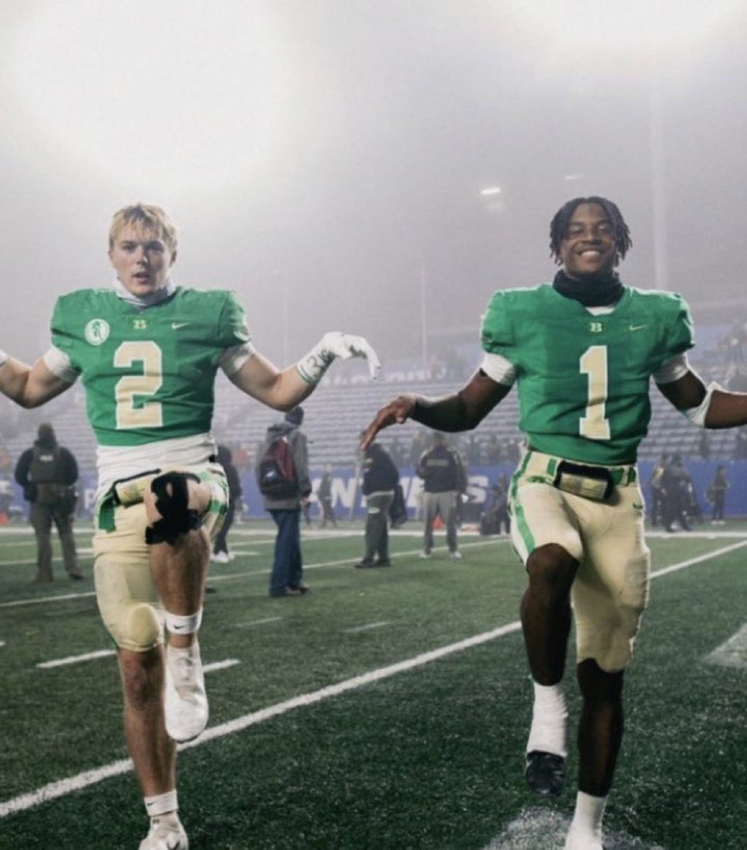 Jake Pope and Isaiah Bond following their state championship victory
